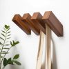 competitive pricing wood wall hooks, 4pack coat hooks wall mounted rustic wooden hooks natural robe hook hanging bathroom clothes hanger hat & bag decorative hooks heavy duty entryway wall hangers towel hooks(walnut) one-stop wholesale