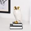 supplier direct book ends for shelves, owl decorative bookends bronze bird book stopper unique kids book holders with anti-slip base luxurious bookends for kids rooms office home decor(white) wholesale prices