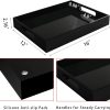 wholesale direct tasybox black serving tray, acrylic decorative serving trays with handles for kitchen dining room table ottoman vanity countertop 16" x 12" bulk purchase at factory prices