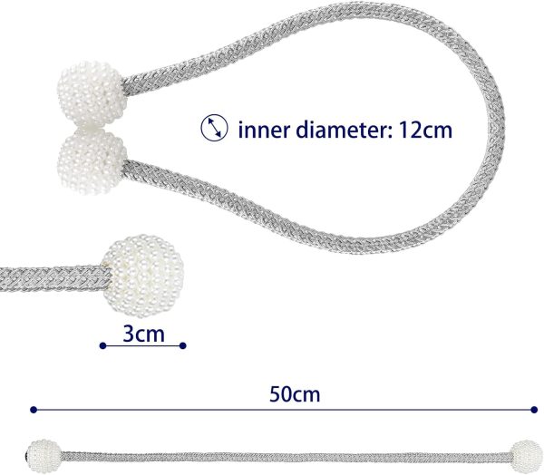 bulk purchase 8 pack magnetic curtain tie backs with pearls,modern curtain holdbacks strap,decoration for kindergarten,outside and inside drapes factory discount