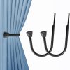 bulk purchase ohtomber 2pcs black curtain holdbacks - metal decorative curtain hooks for drapes, curtain tiebacks clips wall mounted curtain tie holders, curtain pull backs drapery hooks with screw for wall factory discount
