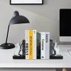 supplier direct liffy decorative bookends, heavy duty resin cat bookends, non-skid bookshelf stopper, cute cat figures for shelves, study, office desk (white, 1 piece) wholesale prices