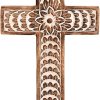 bulk purchase edhas mango wood white cross carved floral-design family cross decor,home decoration (10" x 6" x 0.5") trade price