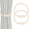 bulk purchase magnetic curtain tiebacks, 2 pack curtain holdbacks for draperies, wood bead curtain tiebacks, elegant curtain tie backs for bedroom decor, boho room decor, nursery decor, farmhouse decor factory discount