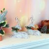 dropship from factory benzoyl christmas reindeer decoration sitting reindeer figurine deer table top figurine statue reindeer ornaments for home office tabletop christmas decoration supplies, 7.7 x 7.1 inch mass production supply