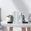 supplier direct liffy decorative bookends, heavy duty resin cat bookends, non-skid bookshelf stopper, cute cat figures for shelves, study, office desk (white, 1 piece) wholesale prices
