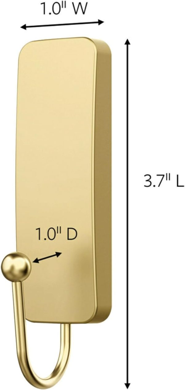 competitive pricing command medium satin brass wall hook, 1 hook and 1 command strip, damage free hanging wall hooks with adhesive strips, coat hooks for hanging christmas decorations, holds up to 3 lb one-stop wholesale