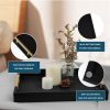 wholesale direct wooden decorative coffee table tray, 16" serving tray with handles, matte finish decorative tray, ottoman tray for living room, perfume, vanity dresser organizer (carbon black) bulk purchase at factory prices