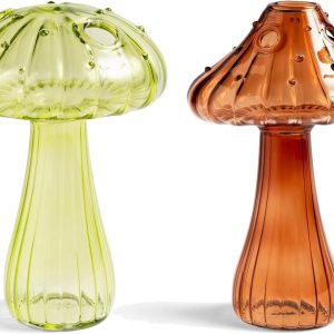 oem/odm services mushroom propagation vase, delicate flower vase cottagecore room decor hydroponic bud vase unique glass vase for home kitchen office decorations affordable bulk deals