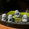dropship from factory cartoon buddha figurine ornament with bluestone sand bonsai, imitation stone carving, 4 sets mass production supply