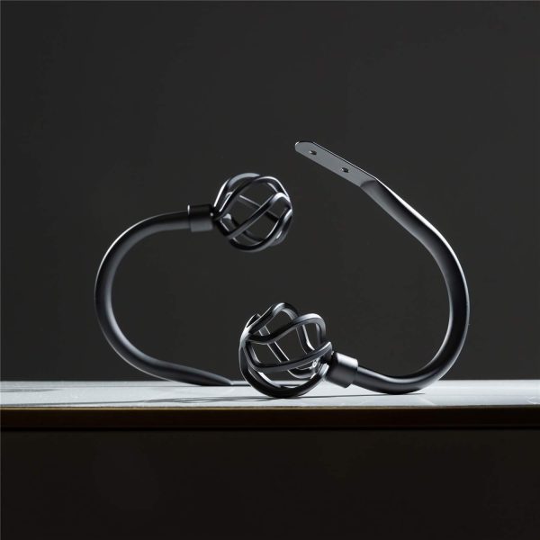 bulk purchase handmade metal curtain holdbacks 2pcs, decoration matt black curtain tie back hooks for wall, heavy duty side holders tiebacks accessories for drapes drapery window factory discount