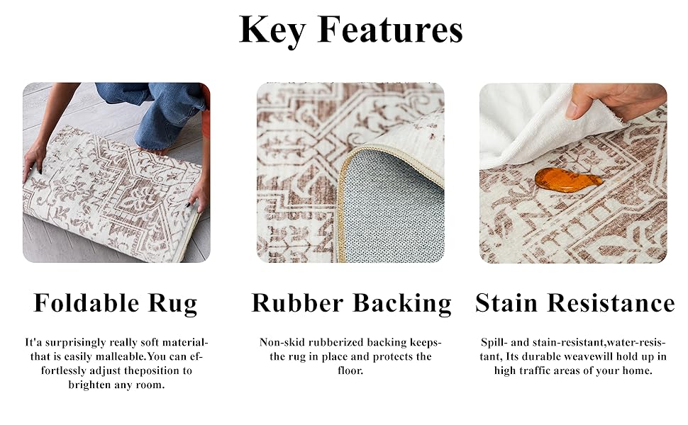 global sourcing washable 2x3 entryway mat - small indoor area rug for entrance with vintage non-slip low-pile traditional medallion indoor rug with stain resistant accent distressed carpet thin rug (bridge) oem/odm services