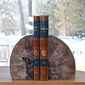 supplier direct nature's decorations agate bookends - a quality natural geode book ends with rubber bumpers for shelves, office, home decor - heavy duty cool stone bookend pair for decoration (2-3 lb) wholesale prices
