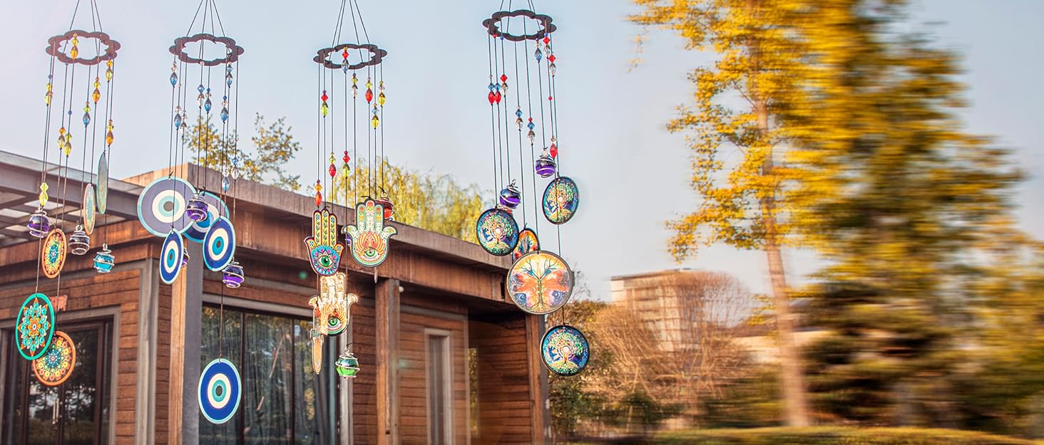 producer to buyer flower wind chimes outdoors with colorful glass beads deep tone memorial sympathy window garden hanging windchimes for outside discounted pricing