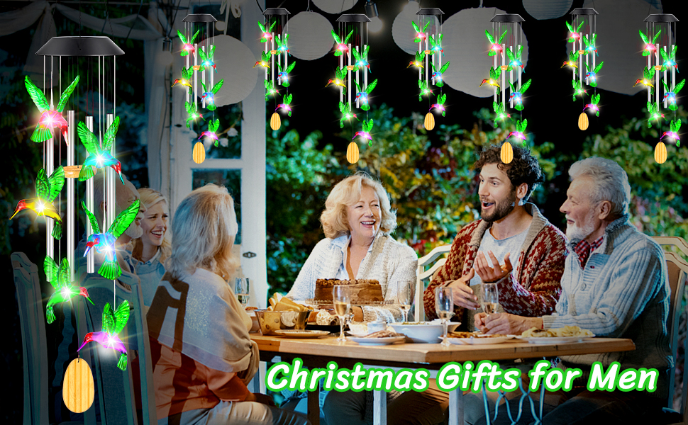 producer to buyer womens gifts for christmas birthday gifts for women mom grandma gifts hummingbird wind chimes solar lights for outside outdoor yard home house patio garden gardening decor gifts for mom sister discounted pricing
