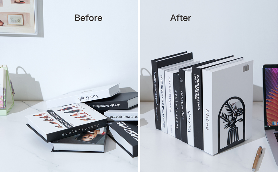 supplier direct 3 pairs metal bookends, flower book ends for shelves decorative, book stopper for heavy books, ends to hold books for home office wholesale prices
