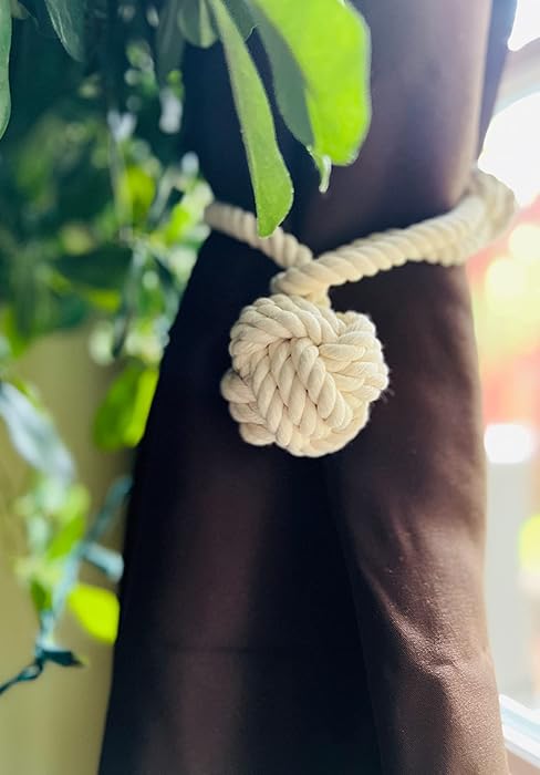 bulk purchase 4 pack navy blue outdoor curtain tiebacks rope, natural cotton curtain holders, village rural rustic curtain holdbacks, farmhouse nautical curtain rope tie back for drapery patio factory discount