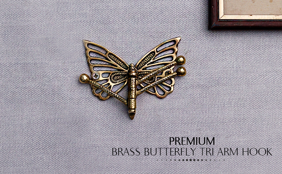 competitive pricing indian shelf brass butterfly swivel tri arm hook foldable decorative wall hooks 3 prong wall hooks vintage towel hooks gold coat hooks robe hook folding coat hooks hangers one-stop wholesale