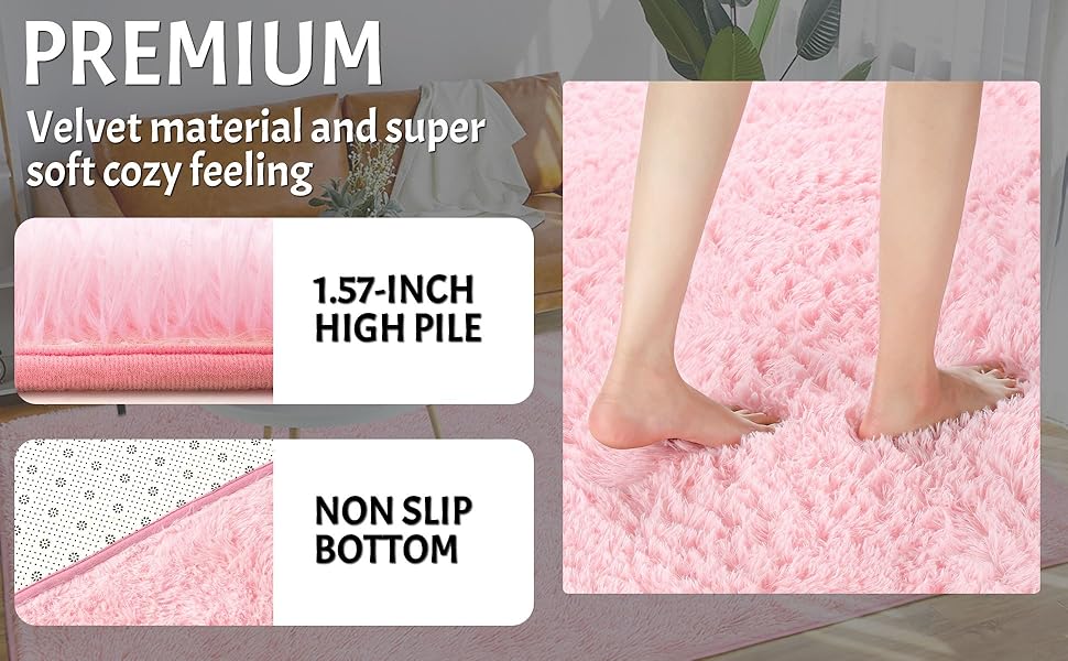 global sourcing merelax soft modern indoor shaggy area rug for bedroom livingroom dorm kids room home decorative, non-slip plush fluffy furry fur rugs comfy nursery accent floor carpet 2x3 feet, pink oem/odm services