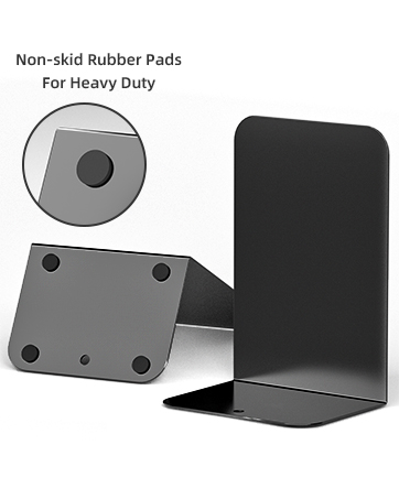supplier direct vfine bookends 1 pair, bookends for shelves, metal black book ends for shelves, book ends for heavy books, book shelf holder for home office wholesale prices