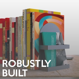 supplier direct iron arch modern and decorative bookends for heavy books, 200% stronger & heavier than the average bookends, large bookends with matching bonus storage cup (carbon black) wholesale prices