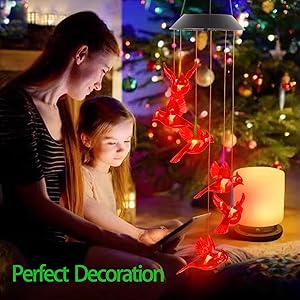 producer to buyer cardinal wind chimes, solar powered red cardinal bird wind chime wind moblie led light, spiral spinner cardinal windchime portable outdoor chime for patio, deck, yard, garden, home discounted pricing