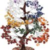 dropship from factory crocon seven chakra gemstone tree feng shui figurine money bonsai good luck reiki healing crystals balancing decoration ornament sculpture wealth prosperity table room decor gift size 10-12" mass production supply