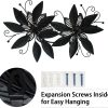 factory direct liffy black gold metal flowers wall decor,15" 3d multi-layer modern floral art, rustic distressed hanging decor for indoor, bedroom living room garden patio, home decoration accent volume discount