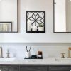 factory direct black metal wall decor, minimalist retro line wall art, metal wall candle holdert, farmhouse rustic bathroom wall art, aesthetics wall hanging for living room bedroom bathroom (2 pack, 11.8 x 13 in) volume discount