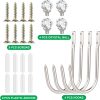 bulk purchase curtain holdbacks, 4 pcs curtain tiebacks hooks for drapes with clear crystal ball, wall mounted window curtain holder for home decor, silver factory discount