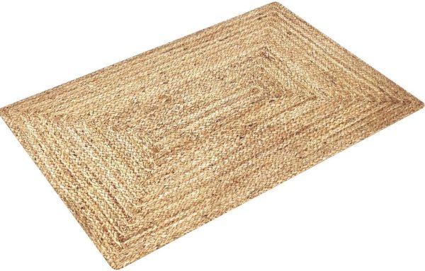 manufacturer direct kema jute braided area rug, 4x6 feet (48x72 inches) - rustic vintage braided reversible rectangular rug, shag rugs for bedroom, jute kitchen rug, living room rugs, floor rug trade price