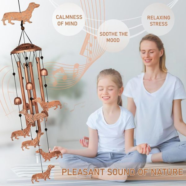 producer to buyer dachshund dog wind chimes for outside,metal windchimes,dachshund dog gifts for women/men,wind chime garden decor outdoor,memorial/housewarming/birthday/festival gifts,front yard decor discounted pricing