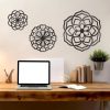 factory direct zzbakress 3 pcs metal flowers wall decor black wall decor metal flower art farmhouse wall decor multiple flowers hanging decor for bathroom living room kitchen garden office (black retro) volume discount
