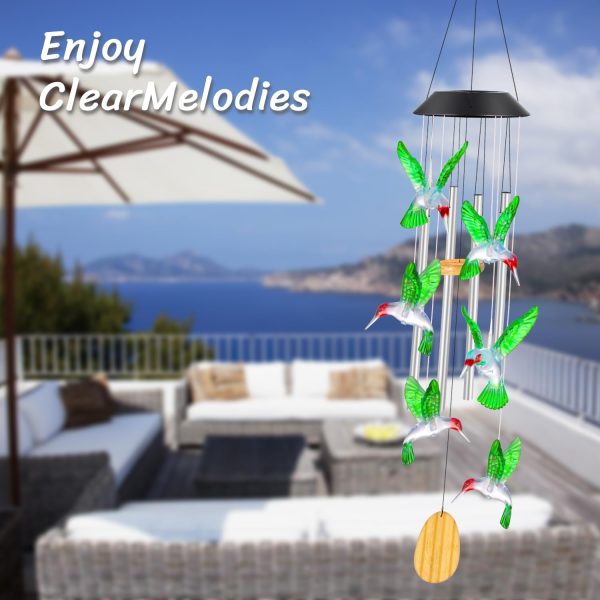 producer to buyer womens gifts for christmas birthday gifts for women mom grandma gifts hummingbird wind chimes solar lights for outside outdoor yard home house patio garden gardening decor gifts for mom sister discounted pricing