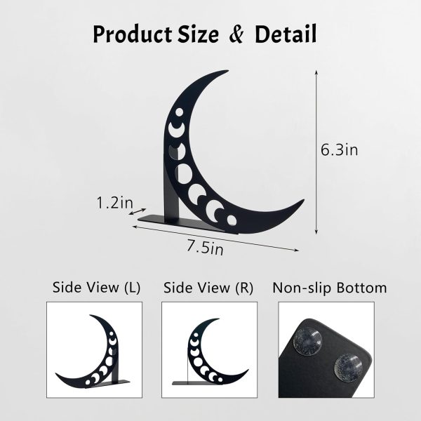supplier direct moon metal bookends moon phase decor moon book ends for shelves bookshelf decorative objects home office desk bookshelf decor nice gifts for moon phase lovers wholesale prices