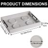 wholesale direct white wood serving tray farmhouse decorative ottoman trays with 4 round coasters coffee table tray living room tray with handles for eating breakfast in bed white bulk purchase at factory prices