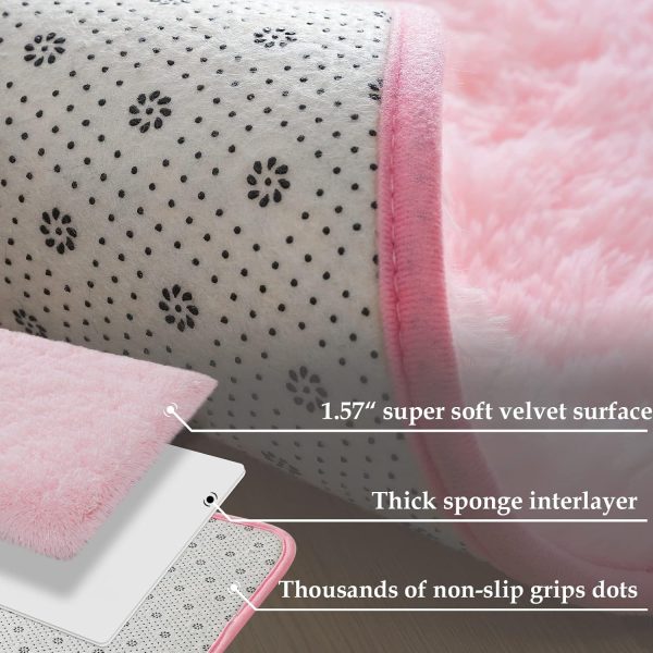 global sourcing merelax soft modern indoor shaggy area rug for bedroom livingroom dorm kids room home decorative, non-slip plush fluffy furry fur rugs comfy nursery accent floor carpet 2x3 feet, pink oem/odm services