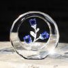 dropship from factory longwin crystal tulips flower figurines with a outer circular ring, glass spring bouquet collectible figurines home decor - gift idea for mothers day, valentine's day (cobalt blue) mass production supply