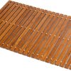 manufacturer direct strand woven bamboo bath mat bathroom rugs floor wood shower bathtub waterproof non slip accessories 16x24 inch easy to clean, suitable for outdoor, dark color, 1 pc trade price