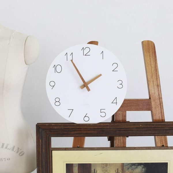 bulk purchase mooas flatwood wall clock,12" wood wall clock non-ticking sweep movement decorative wall clock battery operated wall clock for home living room kitchen bedroom office school (wood) trade price