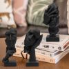 dropship from factory 3 pcs thinker statue, silence is gold abstract art figurine, no hear no see no speak modern home resin sculptures decorative objects decor for home office bookshelf desktop(black) (a-41) mass production supply