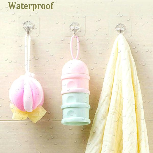 competitive pricing 24 pack wall hooks for hanging 33lb(max) heavy duty self adhesive hooks transparent waterproof sticky hooks for keys bathroom shower outdoor kitchen door home improvement utility hooks one-stop wholesale