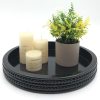 wholesale direct carah & cossh round wooden tray, black round decorative wood tray, round modern decorative tray, perfect for storage and display (black) bulk purchase at factory prices