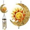producer to buyer jyps sun moon solar wind chimes for outside crackle glass ball waterproof wind chimes outdoor clearance deep tone garden decor birthday unique gifts for women mom grandma windchimes gardening discounted pricing