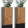 bulk purchase wood wall planter set of 2, modern farmhouse wall decor for living room, bathroom, bedroom, wood hanging vase for dried flowers and faux greenery plants trade price