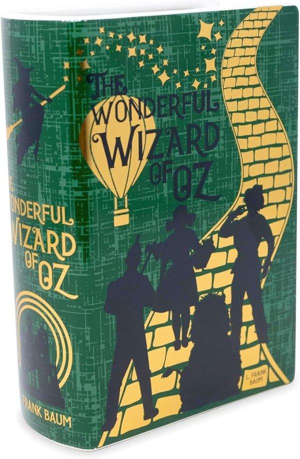 oem/odm services steel mill & co original large book-shaped decorative vase, ceramic vases for home decor, cute bookshelf decor, unique vase for book lovers, wizard of oz affordable bulk deals