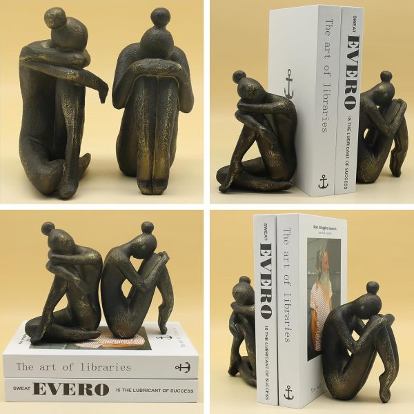 supplier direct lukitas unique decorative girl thinker bookends, home office books shelves stoppers holder, nonskid book stoppers, creative desktop ornaments for study room hotel shelves, resin, 1pair/2piece 6.5'' wholesale prices