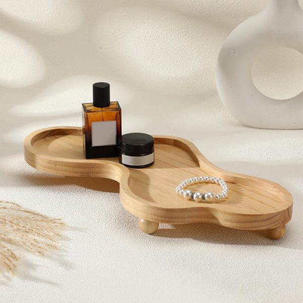 wholesale direct uiifan cloud tray wood tray perfume tray irregular jewelry tray decorative tray wood trays home decor cloud display tray christmas birthday gift(wood color) bulk purchase at factory prices