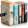 supplier direct book ends decorative, modern metal funny unique black dvd bookends for shelves, katana book stopper holder for office home, desk gifts book stands for men and book lovers wholesale prices