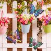 factory direct 3 pack metal butterfly wall art outdoor decor, butterflies spring wall sculpture hanging metal wall decorations for garden, patio, fence, yard, living room, bedroom volume discount